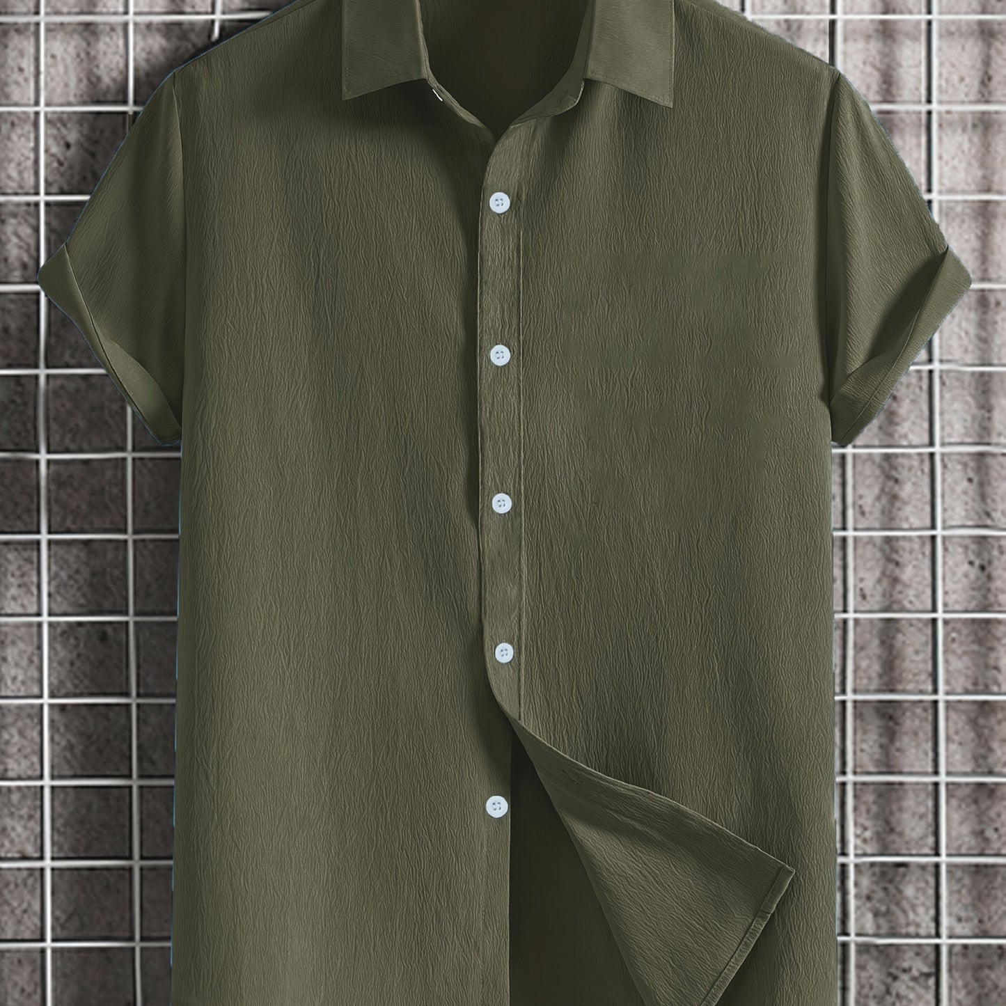 Chemise à manches courtes en pur coton du XS au 2XL