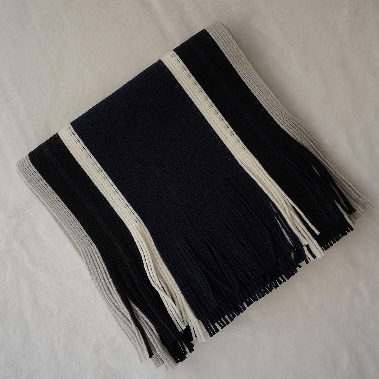 Echarpe élégante en tricot rayé - acrylique chaud MAEJORKEN