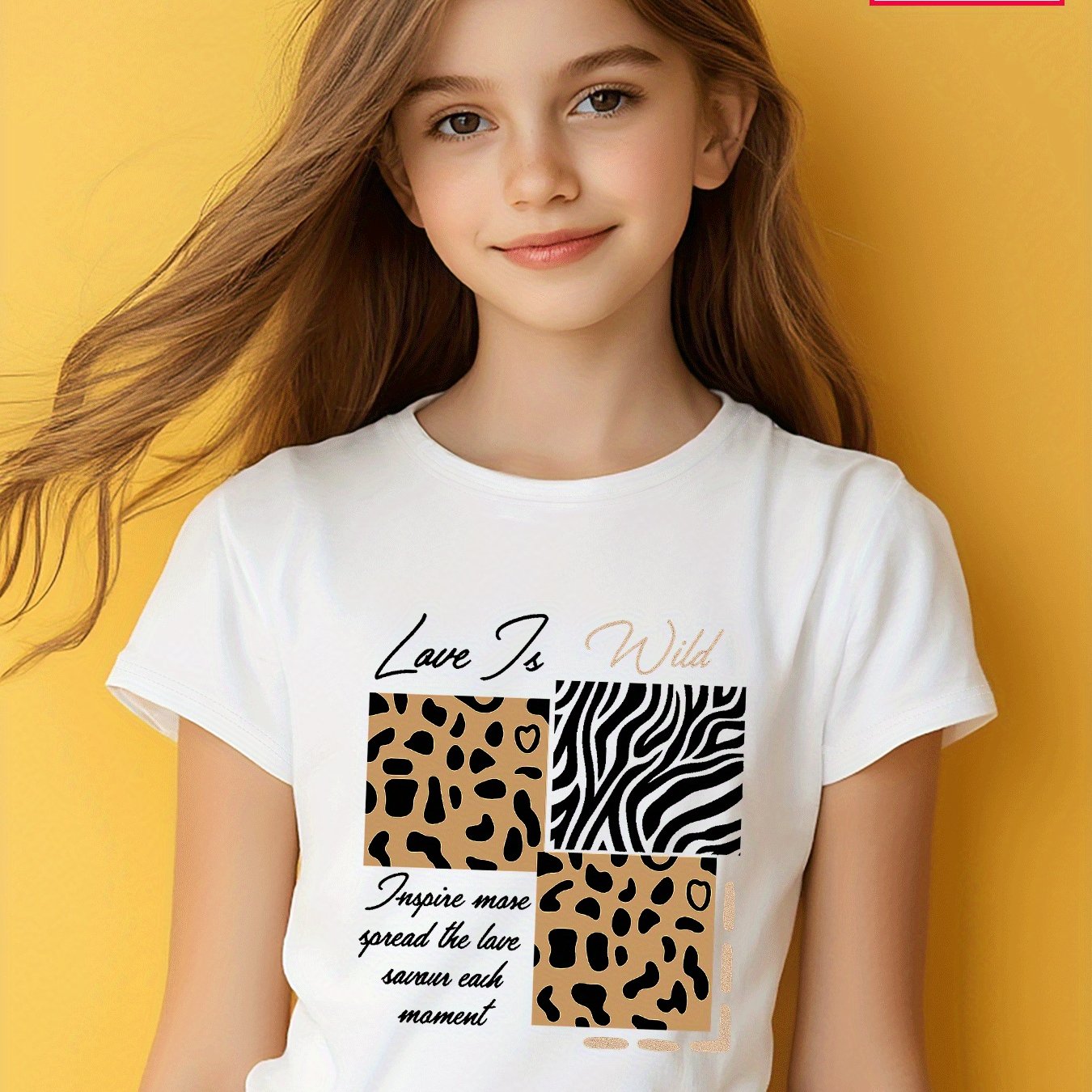 T-shirt en coton pour filles imprimé du 3 au 14 ans