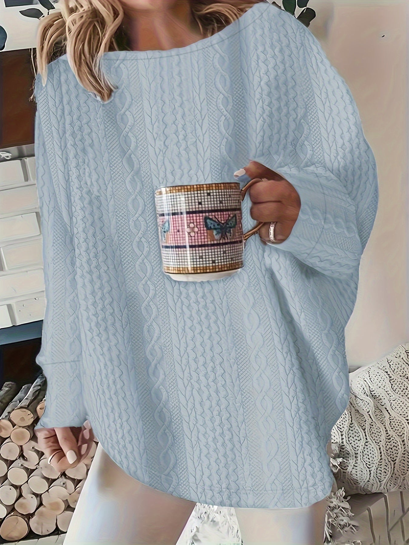 Pull à col rond de couleur unie 1XL au 5XL