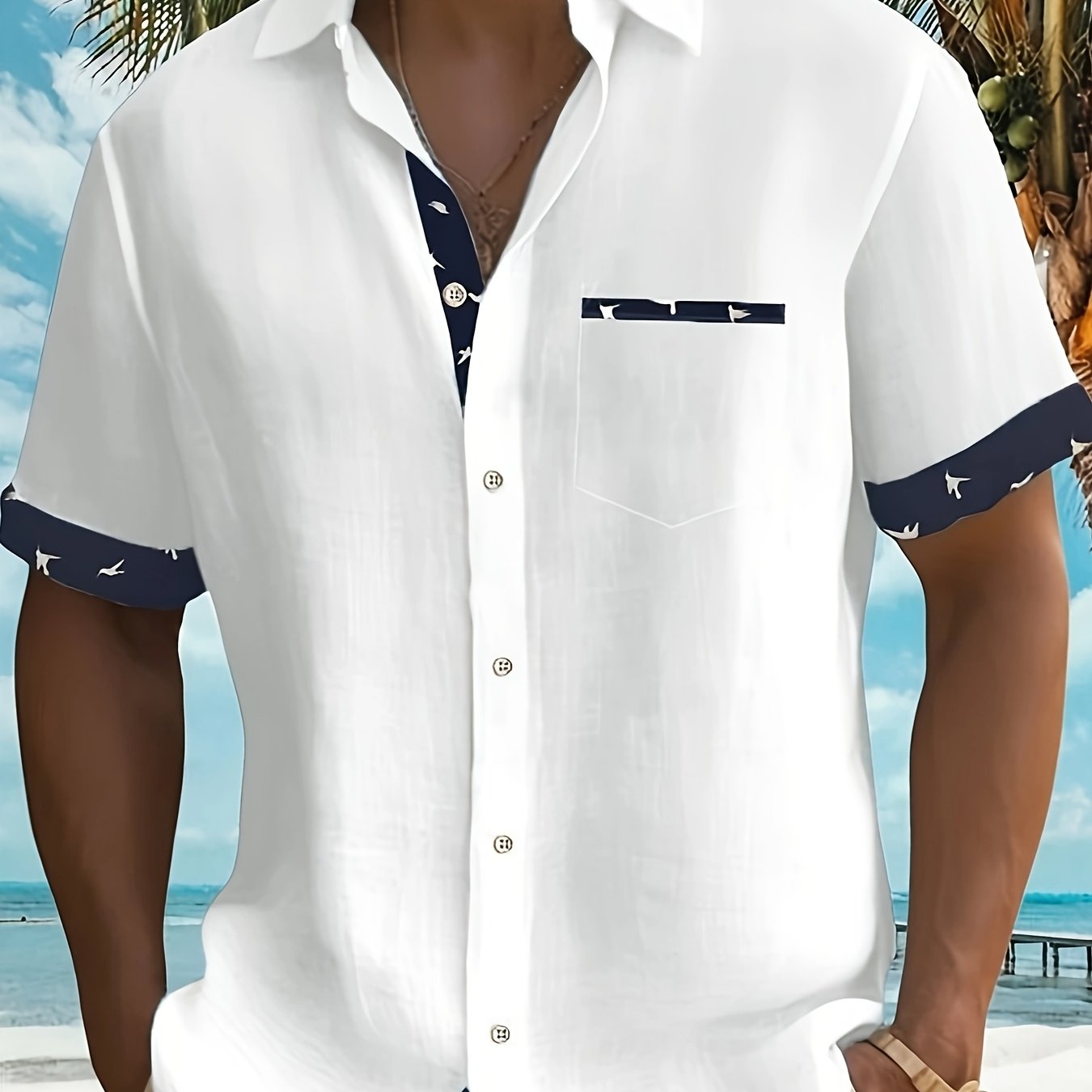 Chemise élégante en mélange de coton assorti de couleur du S au 3XL