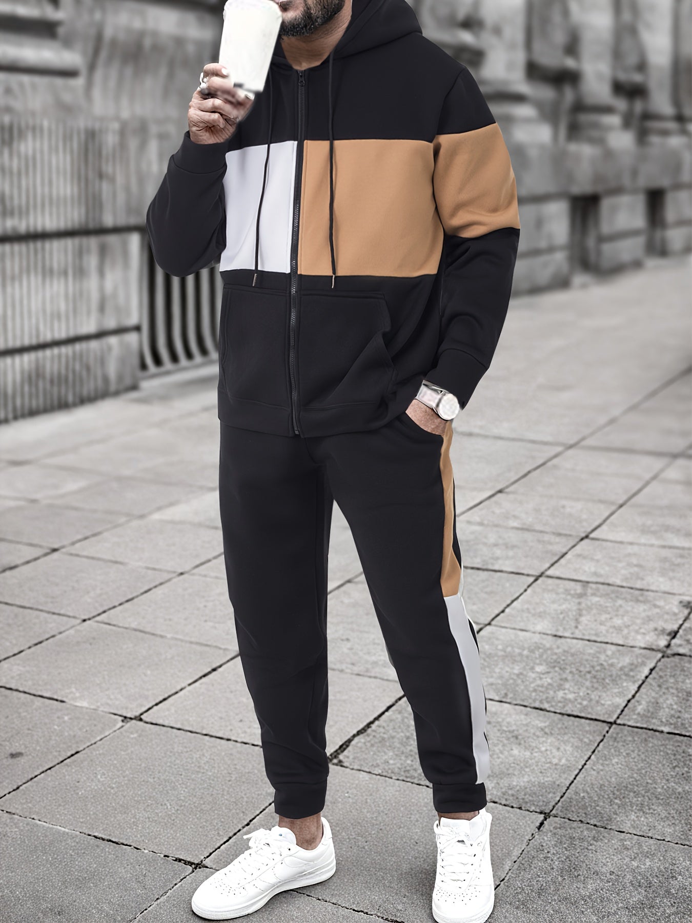 Ensemble survêtement sweat à capuche et pantalon hommes du M au 3XL MAEJORKEN