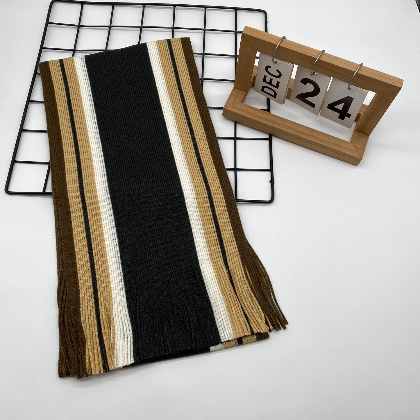 Echarpe élégante en tricot rayé - acrylique chaud MAEJORKEN