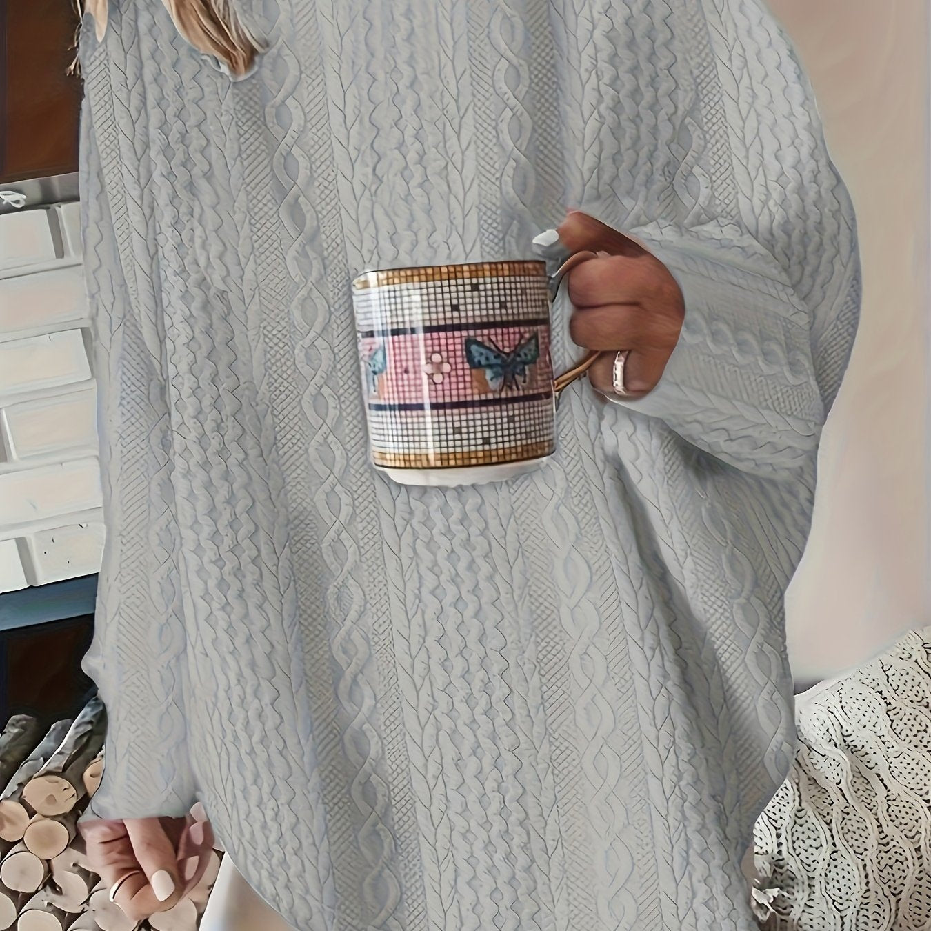 Pull à col rond de couleur unie 1XL au 5XL