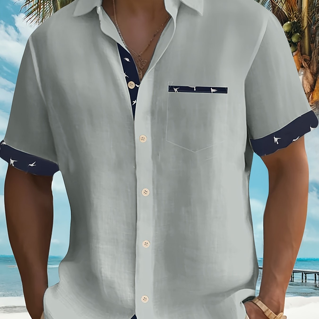 Chemise élégante en mélange de coton assorti de couleur du S au 3XL