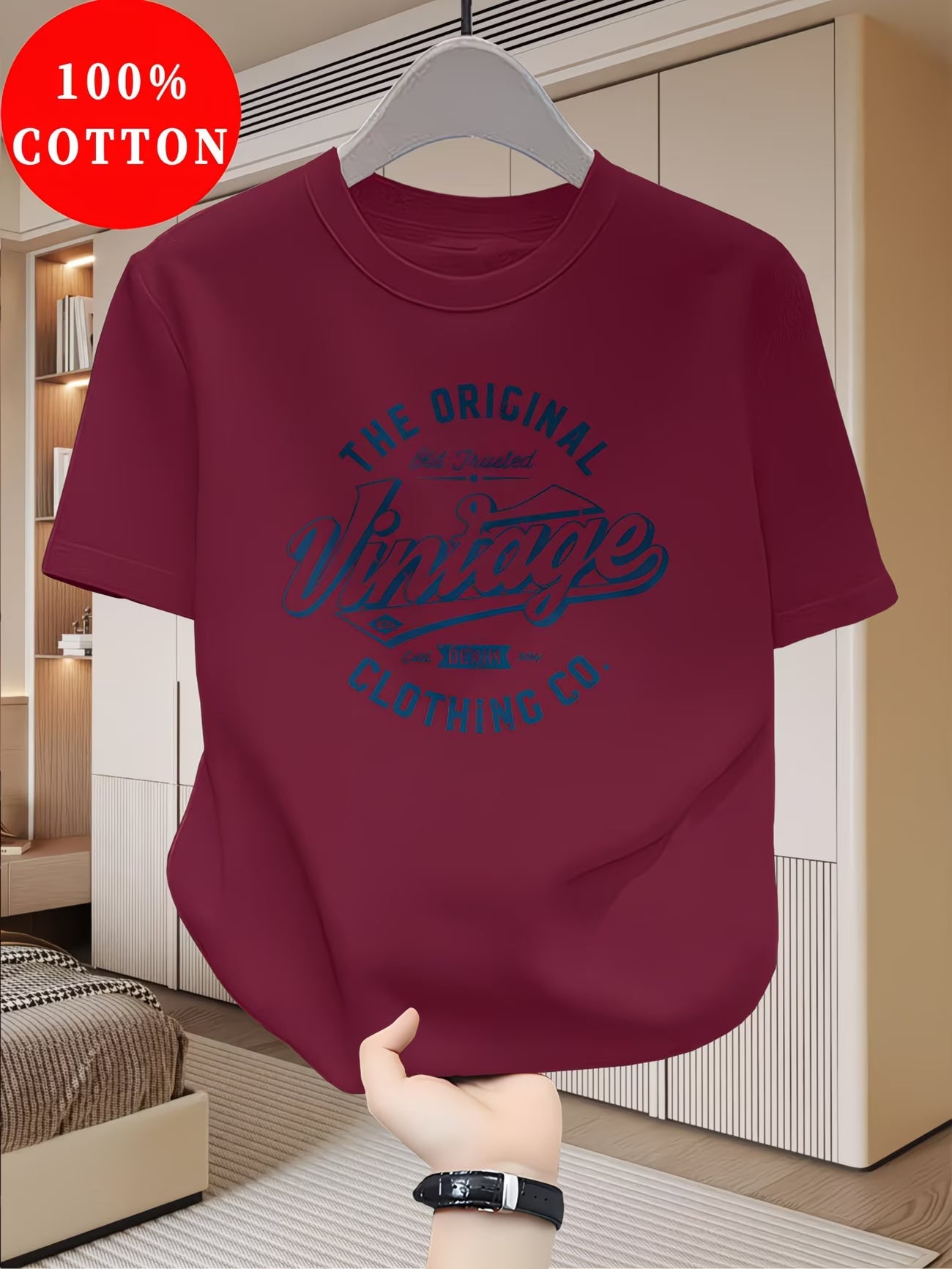 T-shirt pour Homme 100 % Coton, Nouveau Haut d'Été Fin à Manches Courtes, Coupe Ajustée Mince Tendance et à la Mode du S au 3XL MAEJORKEN