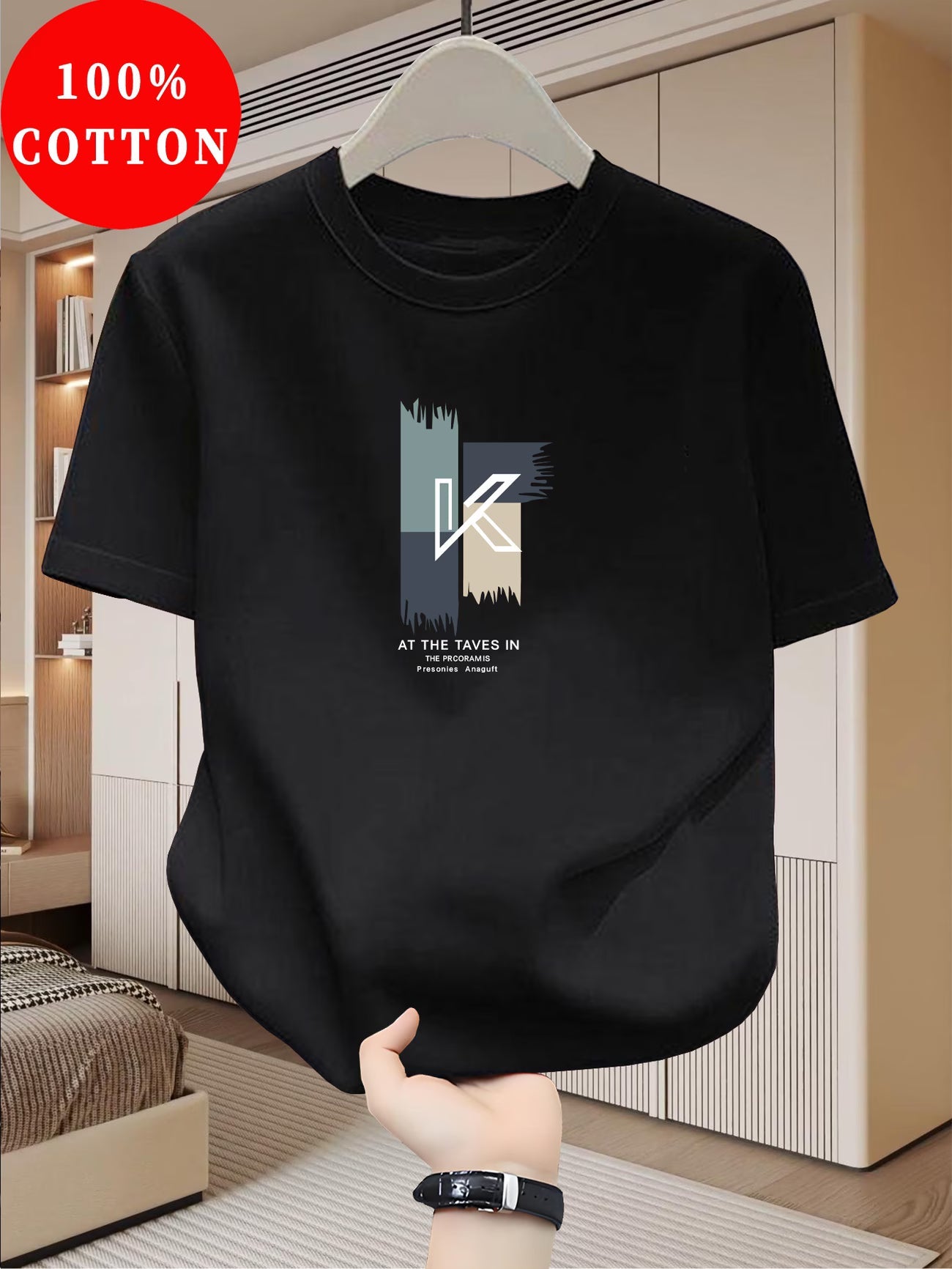 T-Shirt Homme 100% Coton, col rond manches courtes décontracté, respirant du XS au 3XL MAEJORKEN