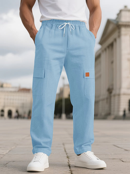 Pantalon cargo en lin multi poches du S au 3XL MAEJORKEN