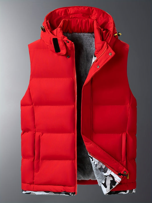 Gilet sans manches à capuche doublé polaire grande taille du 4XL au 7XL MAEJORKEN