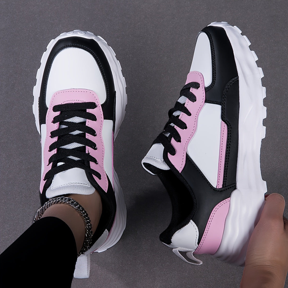 Basket noir et rose du 35 au 44