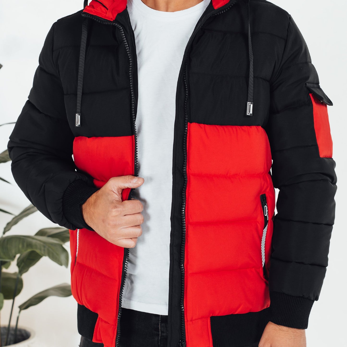Veste matelassée d hiver pour hommes à capuche amovible du S au 2XL