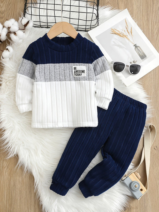 Ensemble haut en tissu côtelé doux et pantalon assorti du 6 mois au 4 ans MAEJORKEN