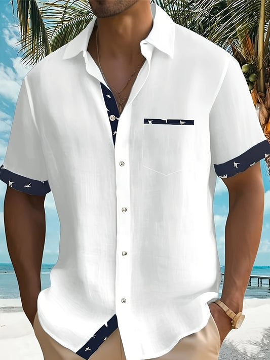 Chemise élégante en mélange de coton assorti de couleur du S au 3XL