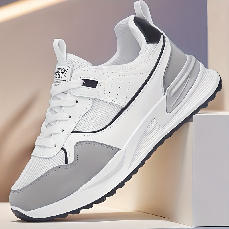 Men's Breathable Mesh Running Sneakers - Lightweight Casual Sneakers with Non-Slip PVC Sole, Lace-Up Design for Everyday & Outdoor Wear, Everyday Shoes | Unisex Sneakers | Comfortable Fit MAEJORKEN