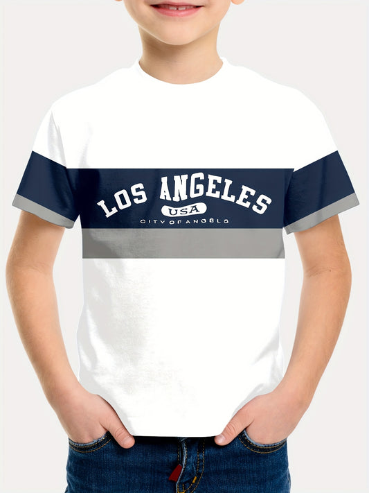 T-shirt motif américain garçon du 5 ans au 14 ans