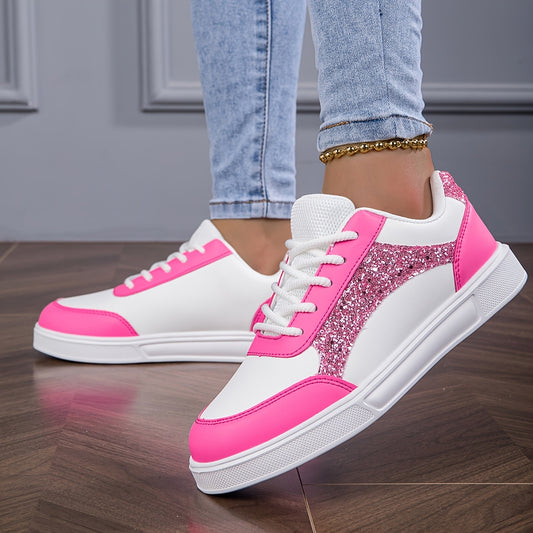 Baskets à sequins blancs et roses du 35,5 au 40