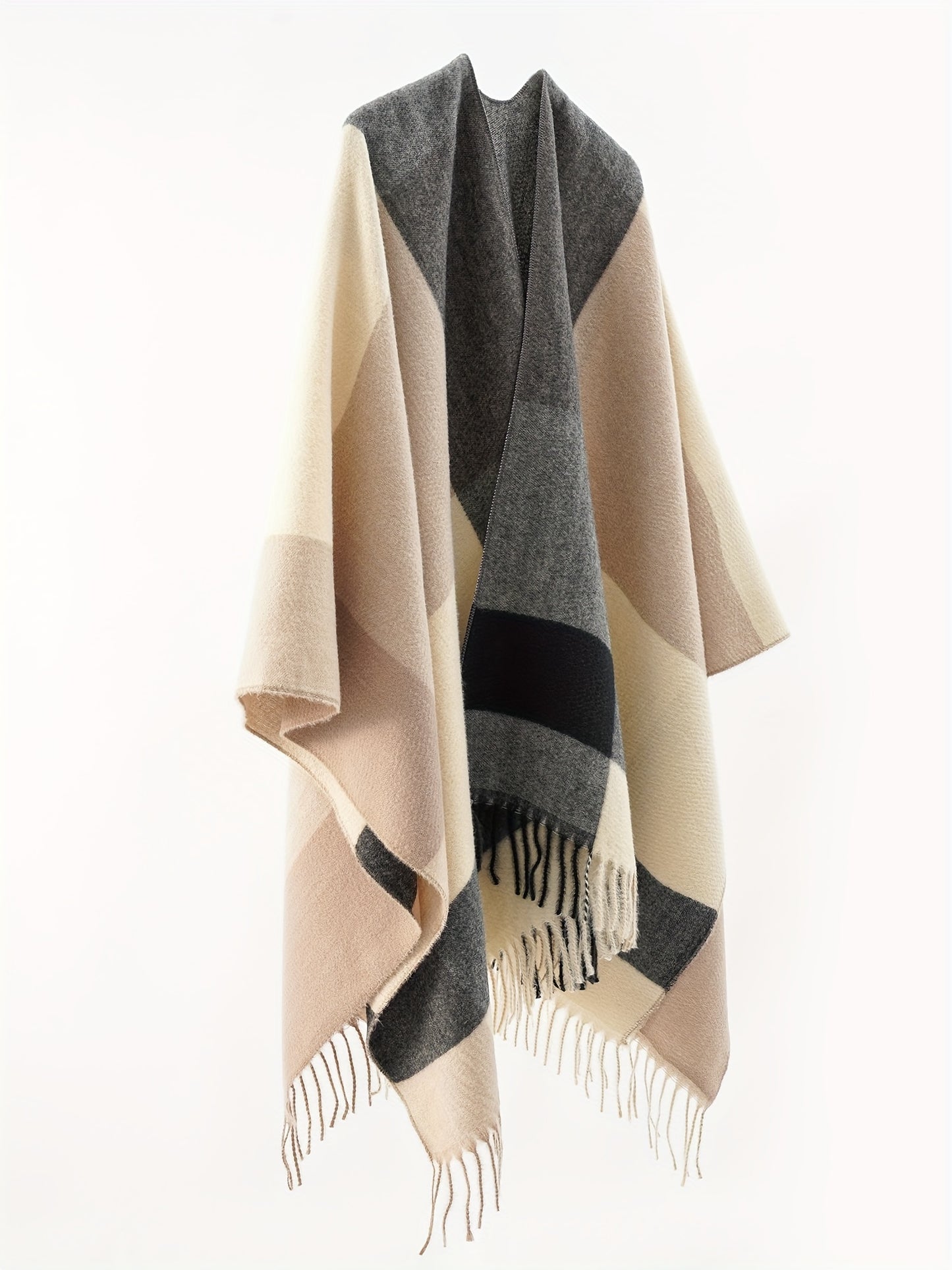 Pull cape châle cardigan ouvert sur le devant taille unique