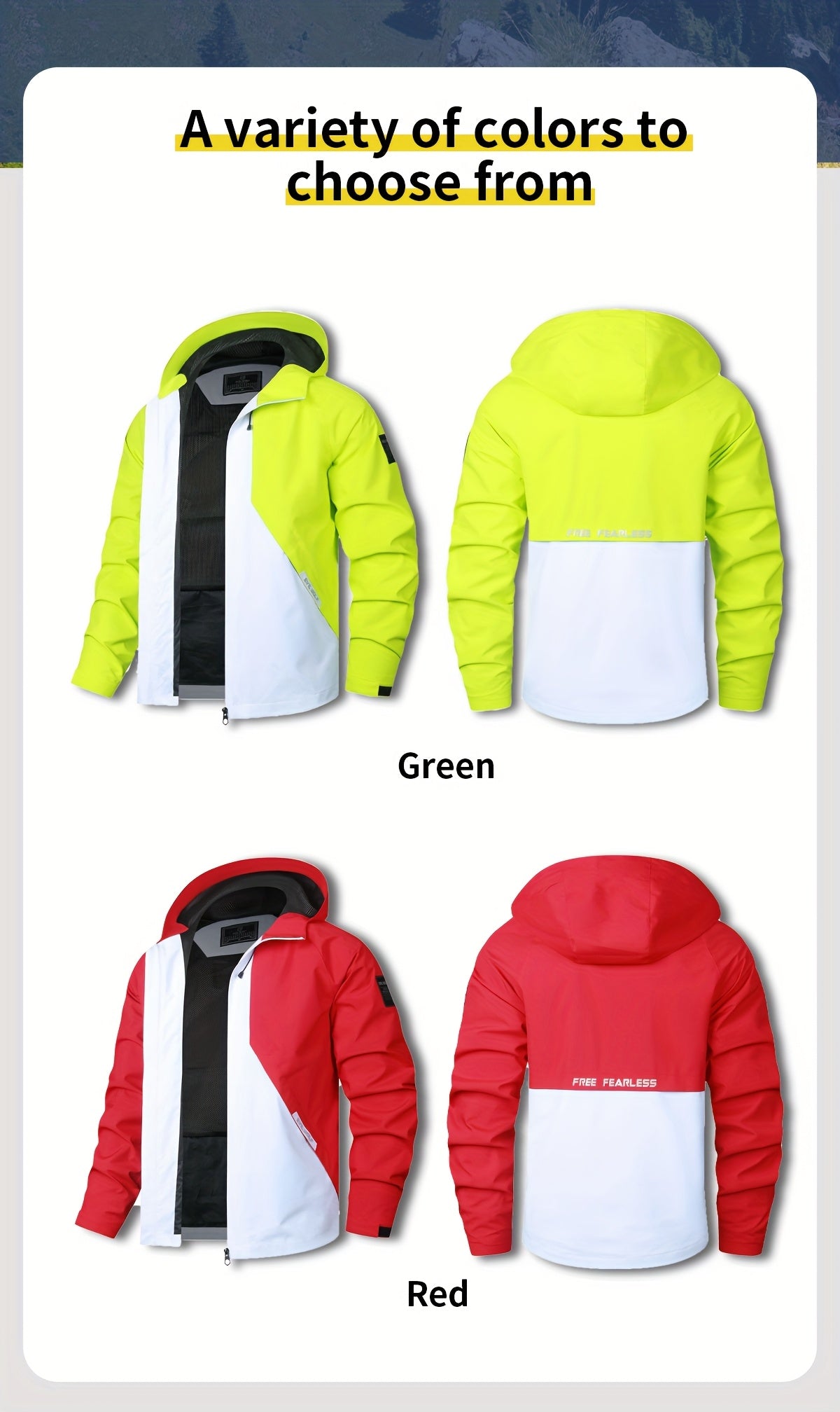 Veste coupe-vent en polyester du M au 3XL