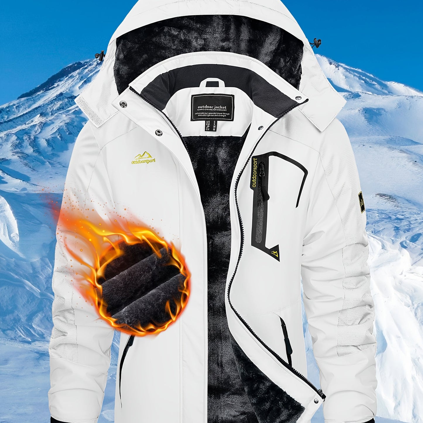 TACVASEN Women'S Winter Ski Jacket - Warm Fleece Lined, Detachable Hooded Coat with Zipper Pockets, Heavy Weight Thick Outdoor Coat for, Camping, Climbing, Travel & Snowboarding, Gear | Hooded Jacket | Zippered Jacket MAEJORKEN