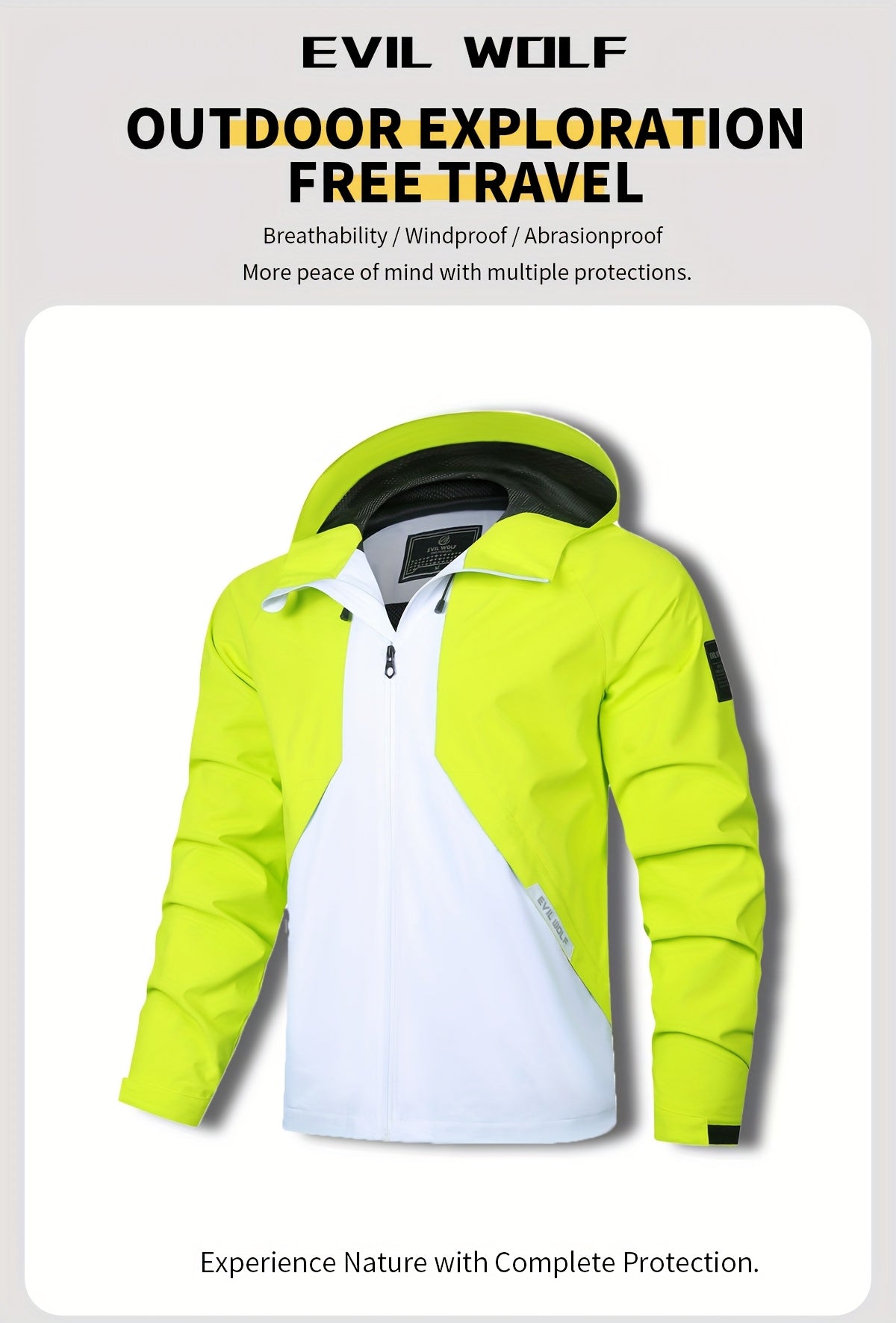 Veste coupe-vent en polyester du M au 3XL