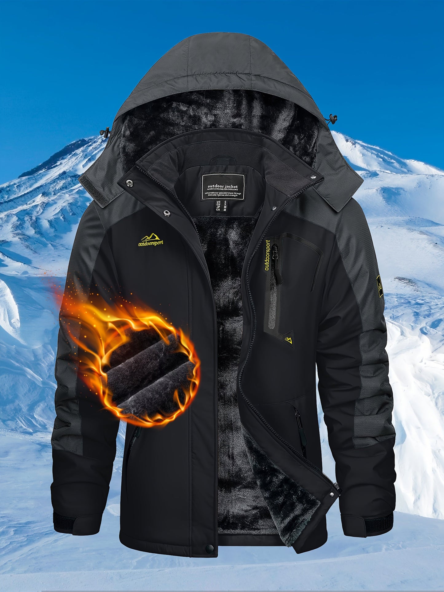 TACVASEN Women'S Winter Ski Jacket - Warm Fleece Lined, Detachable Hooded Coat with Zipper Pockets, Heavy Weight Thick Outdoor Coat for, Camping, Climbing, Travel & Snowboarding, Gear | Hooded Jacket | Zippered Jacket MAEJORKEN