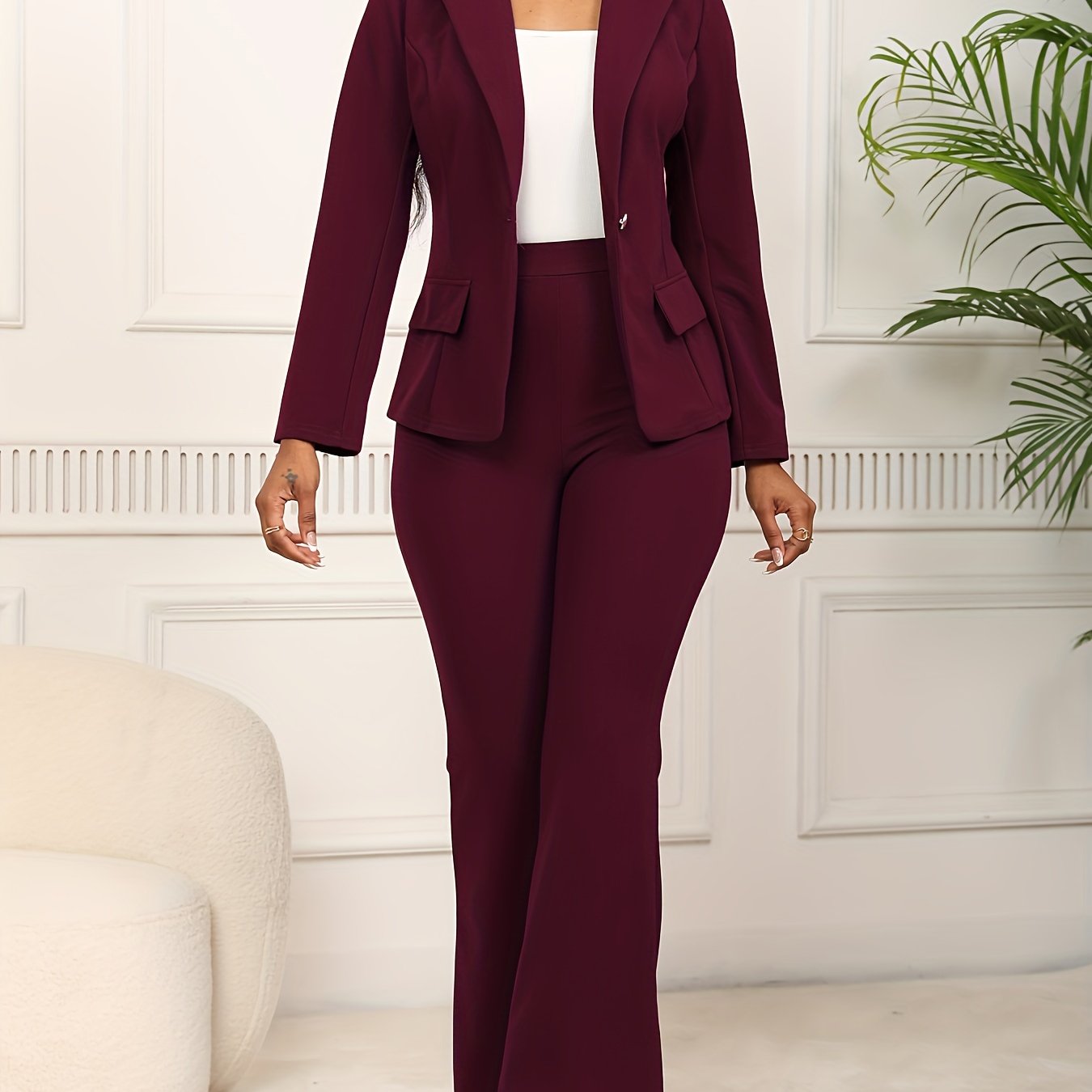 New Casual Elegant Sexy Two-Piece Set: Long Sleeve Slim Fit Jacket and Pants for Women's Workwear MAEJORKEN