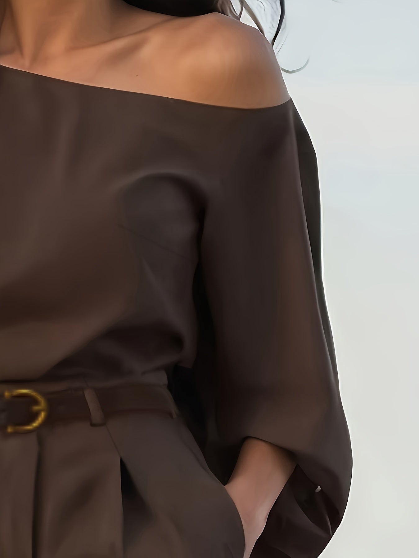 Ensemble à épaules dénudées et pantalon jambe large du XS au XL