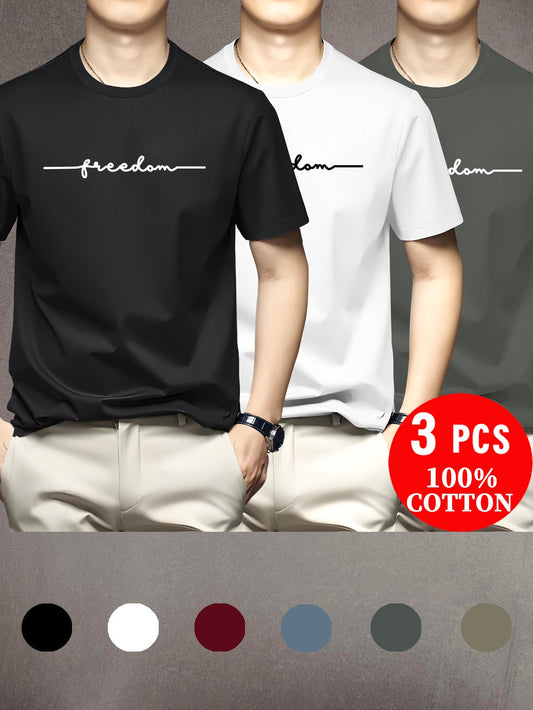 Lot de 3 t-shirts à manches courtes 100% coton du XXS au 3XL MAEJORKEN