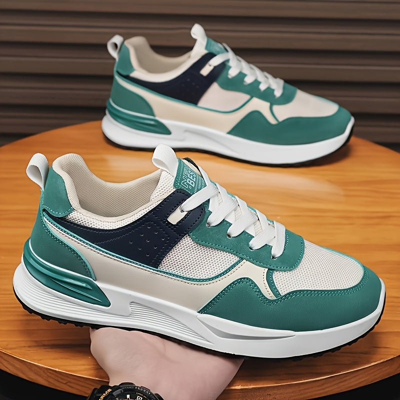 Men's Breathable Mesh Running Sneakers - Lightweight Casual Sneakers with Non-Slip PVC Sole, Lace-Up Design for Everyday & Outdoor Wear, Everyday Shoes | Unisex Sneakers | Comfortable Fit MAEJORKEN