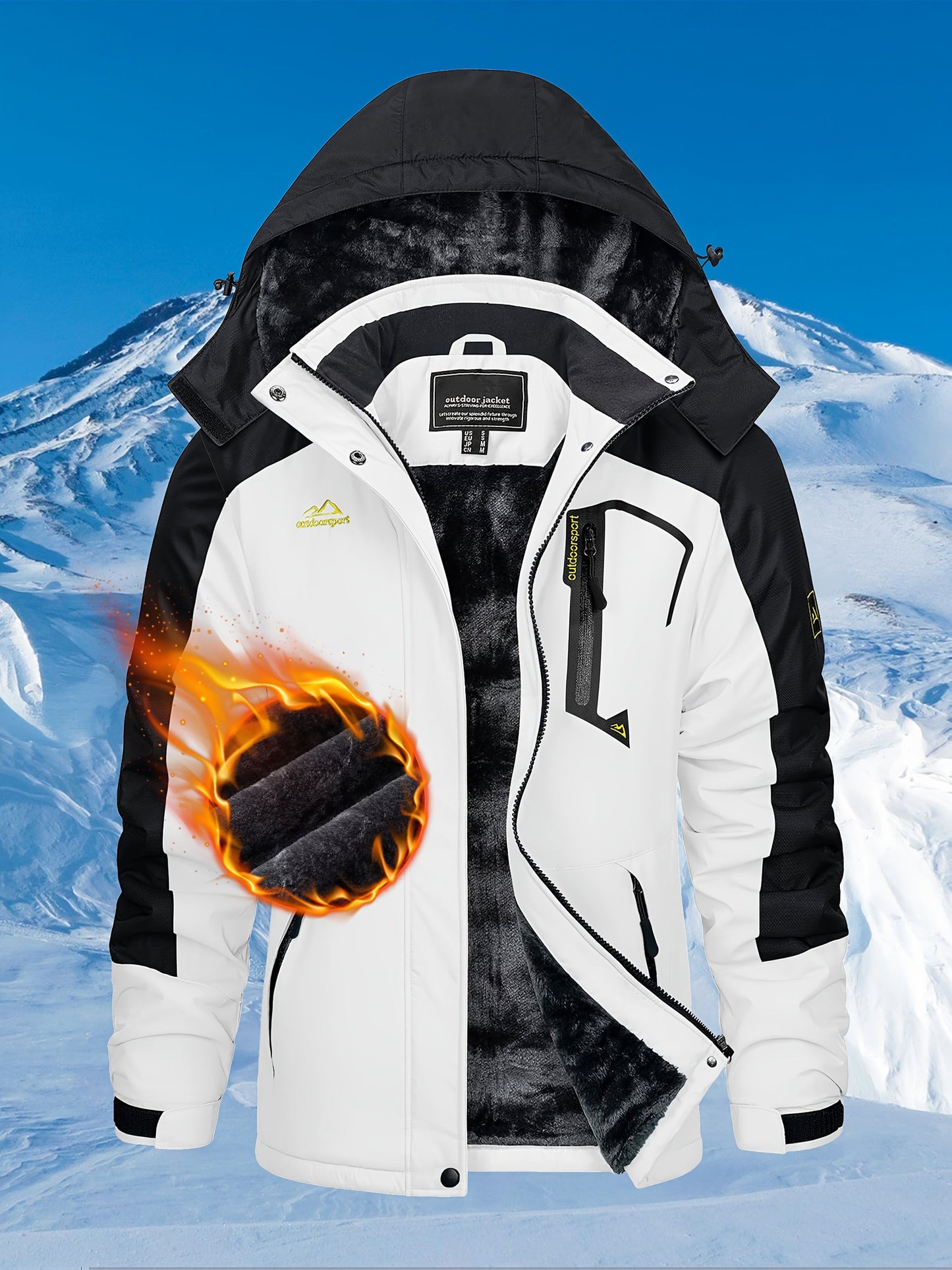 TACVASEN Women'S Winter Ski Jacket - Warm Fleece Lined, Detachable Hooded Coat with Zipper Pockets, Heavy Weight Thick Outdoor Coat for, Camping, Climbing, Travel & Snowboarding, Gear | Hooded Jacket | Zippered Jacket MAEJORKEN