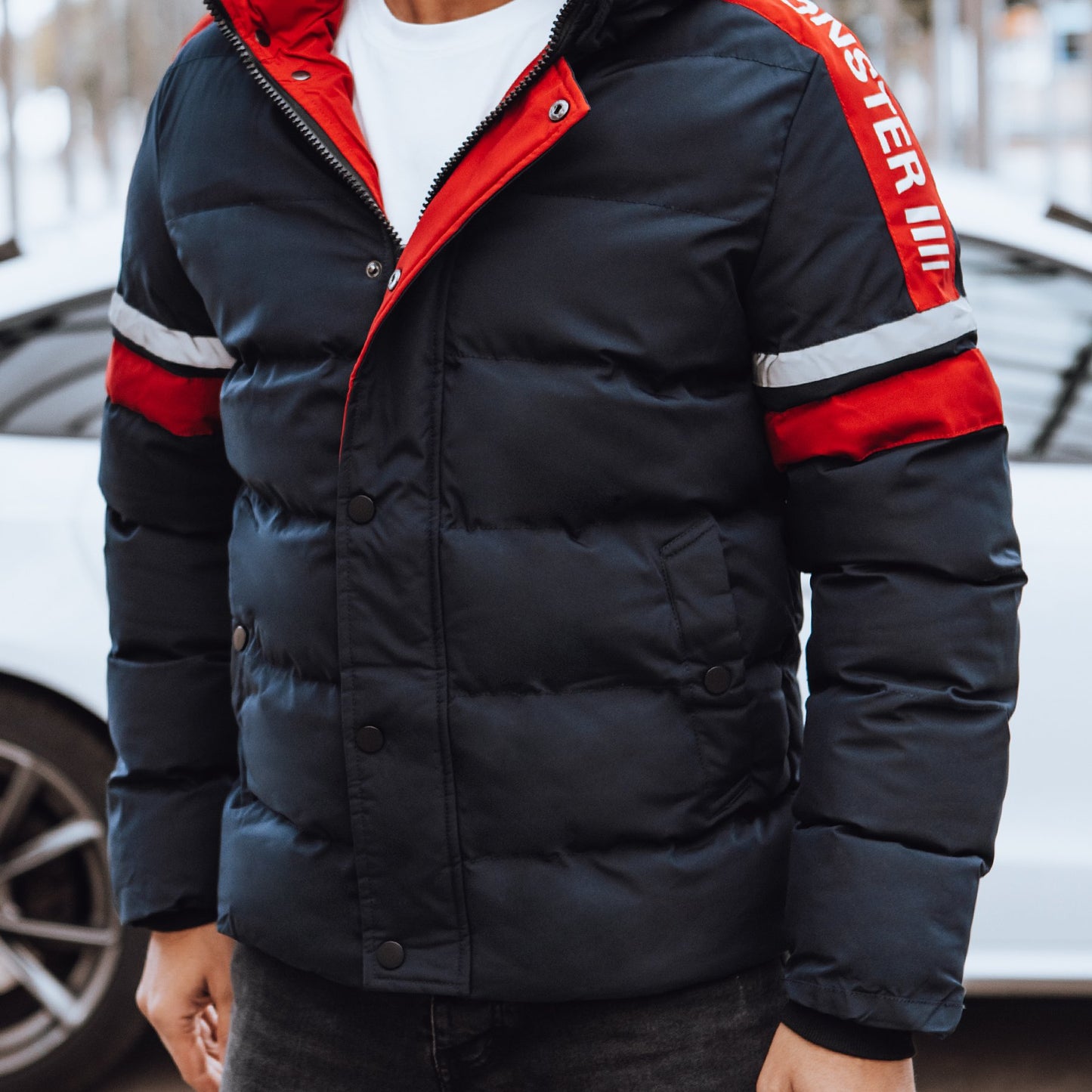 Blouson d hiver avec capuche amovible col montant du M au 2XL