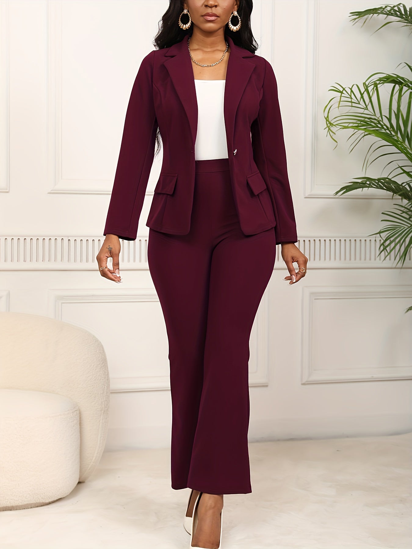 New Casual Elegant Sexy Two-Piece Set: Long Sleeve Slim Fit Jacket and Pants for Women's Workwear MAEJORKEN