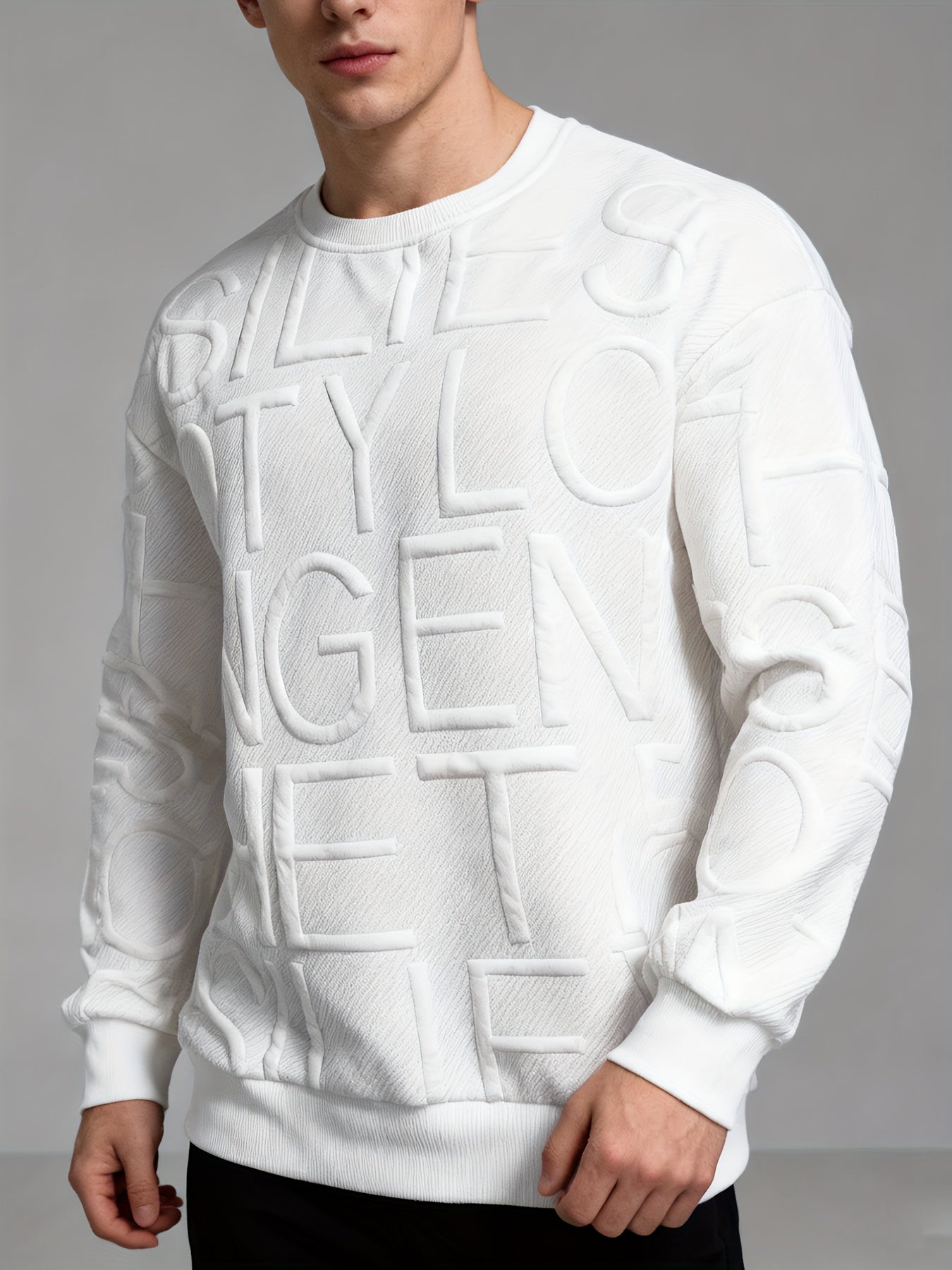 Pull blanc avec imprimé lettre pour garçons du 13 au 16 ans MAEJORKEN