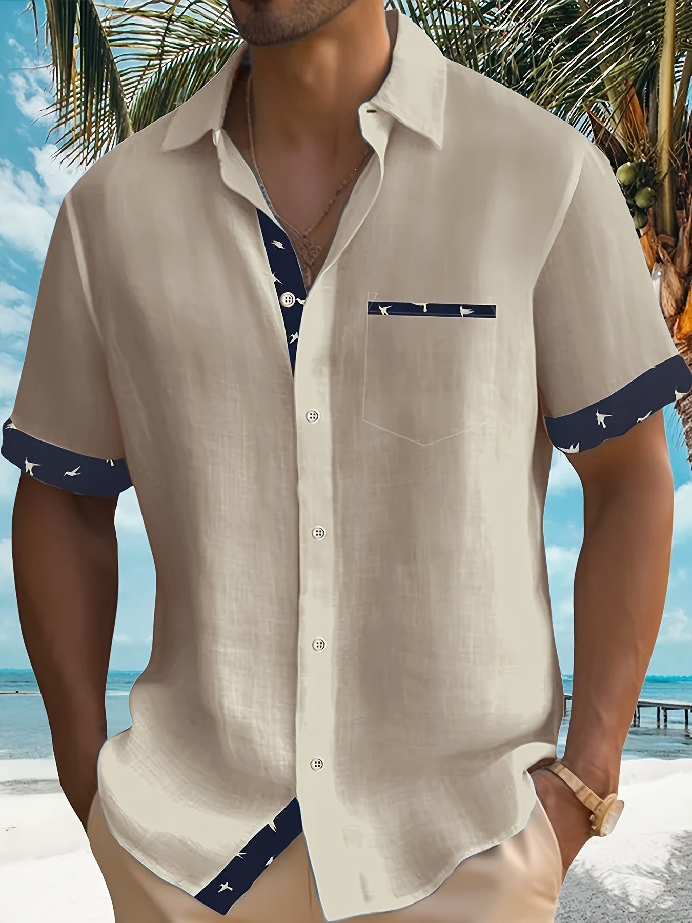 Chemise élégante en mélange de coton assorti de couleur du S au 3XL