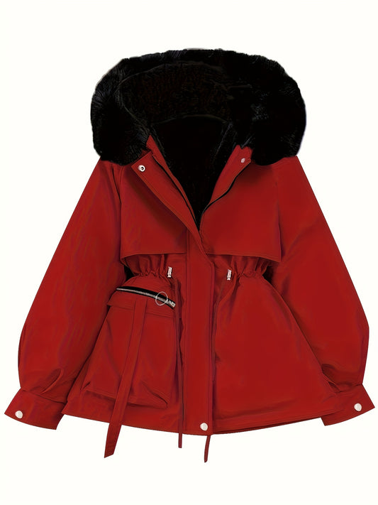 Parka à capuche grande taille avec garniture en fausse fourrure du 1XL au 5XL