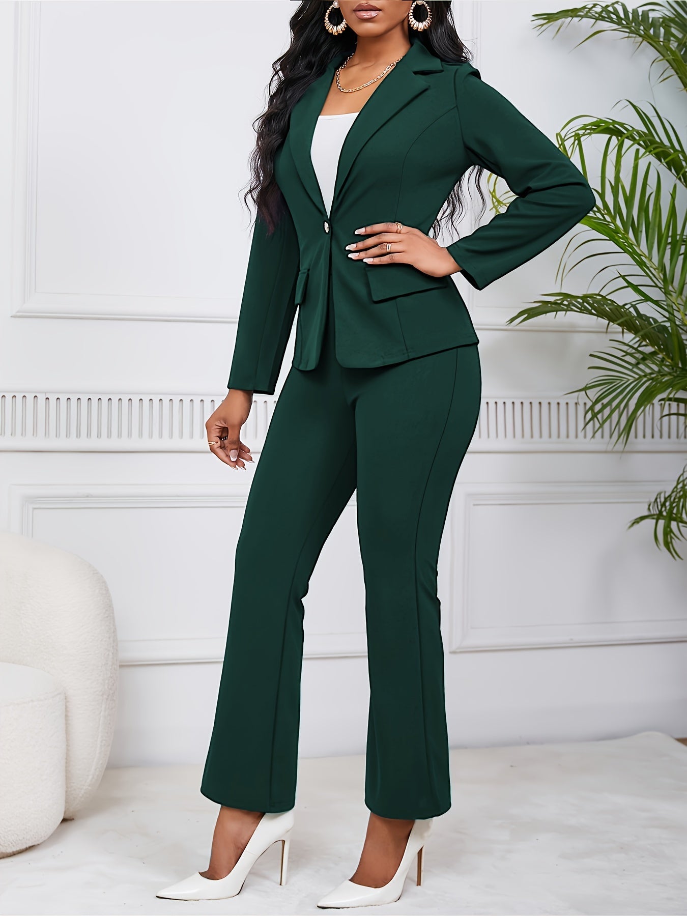 New Casual Elegant Sexy Two-Piece Set: Long Sleeve Slim Fit Jacket and Pants for Women's Workwear MAEJORKEN