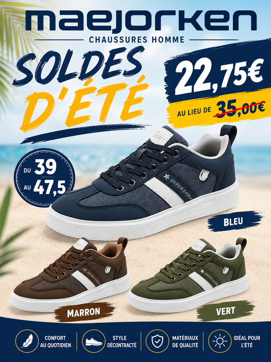 Chaussures Décontractées Rétro pour Hommes - Respirantes, Semelle Confortable du 39 au 47,5 MAEJORKEN