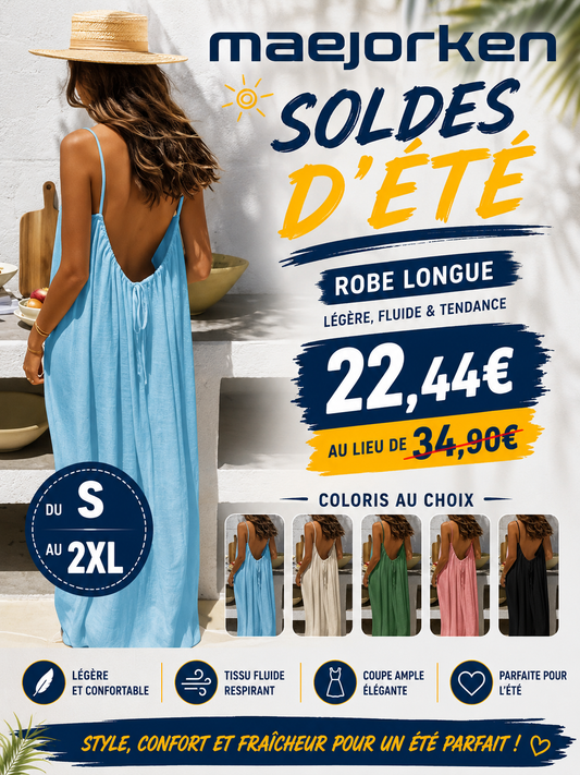 Nouvelle arrivée : Robe longue décontractée sans bretelles ni dos pour femme, confortable pour la maison et la nuit du S au 2XL MAEJORKEN