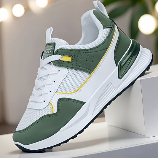 Men's Breathable Mesh Running Sneakers - Lightweight Casual Sneakers with Non-Slip PVC Sole, Lace-Up Design for Everyday & Outdoor Wear, Everyday Shoes | Unisex Sneakers | Comfortable Fit MAEJORKEN