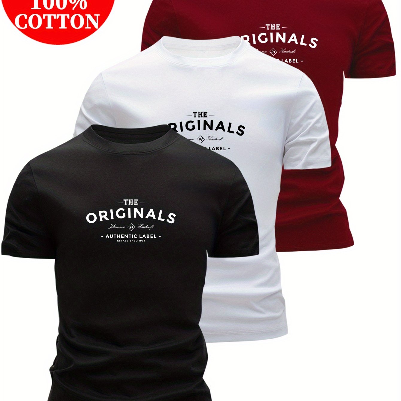 Lot de 3 t-shirts 100% coton " the originals " du XS au 3XL
