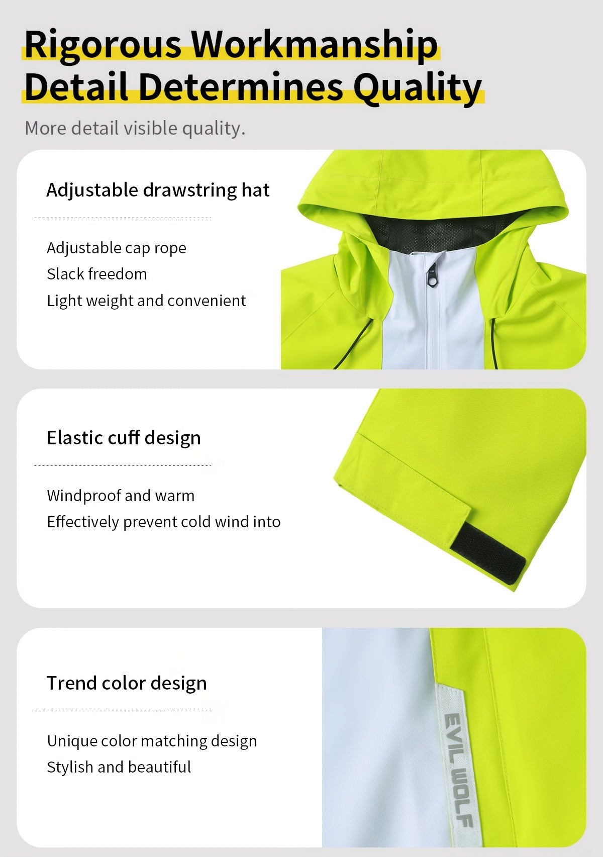 Veste coupe-vent en polyester du M au 3XL