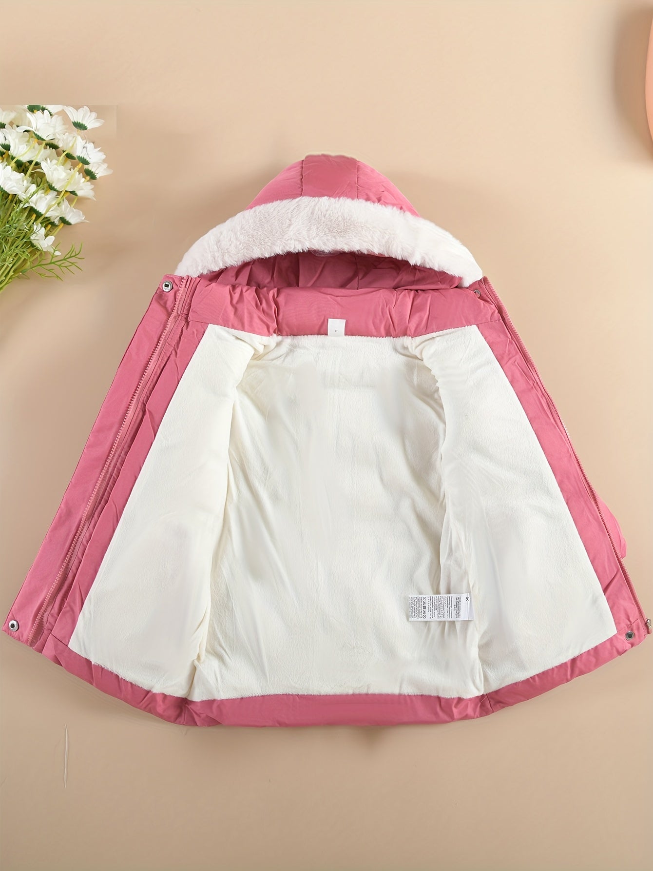 Girl'S Comfy Solid Color Long Sleeves Warm Hooded with Pockets & Gloves, Trendy Versatile Zip-Up Coat for Outdoors, Fall And Winter Best Choice MAEJORKEN