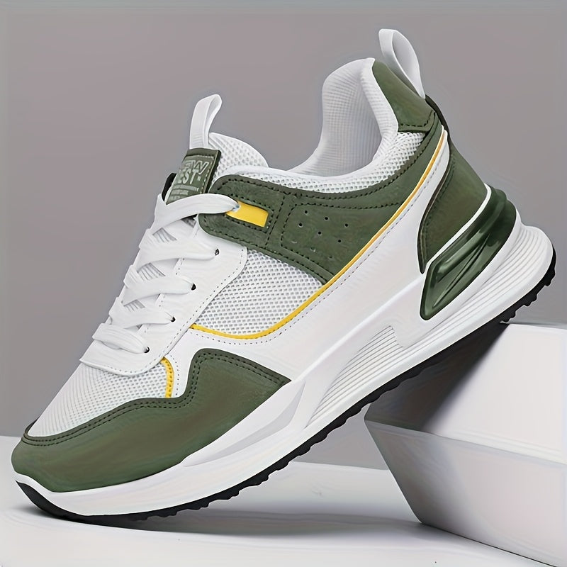 Men's Breathable Mesh Running Sneakers - Lightweight Casual Sneakers with Non-Slip PVC Sole, Lace-Up Design for Everyday & Outdoor Wear, Everyday Shoes | Unisex Sneakers | Comfortable Fit MAEJORKEN