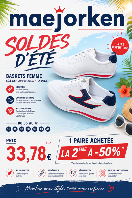 Baskets décontractées d'été pour femmes, respirantes à lacets, chaussures de sport décontractées du 35 au 41 MAEJORKEN