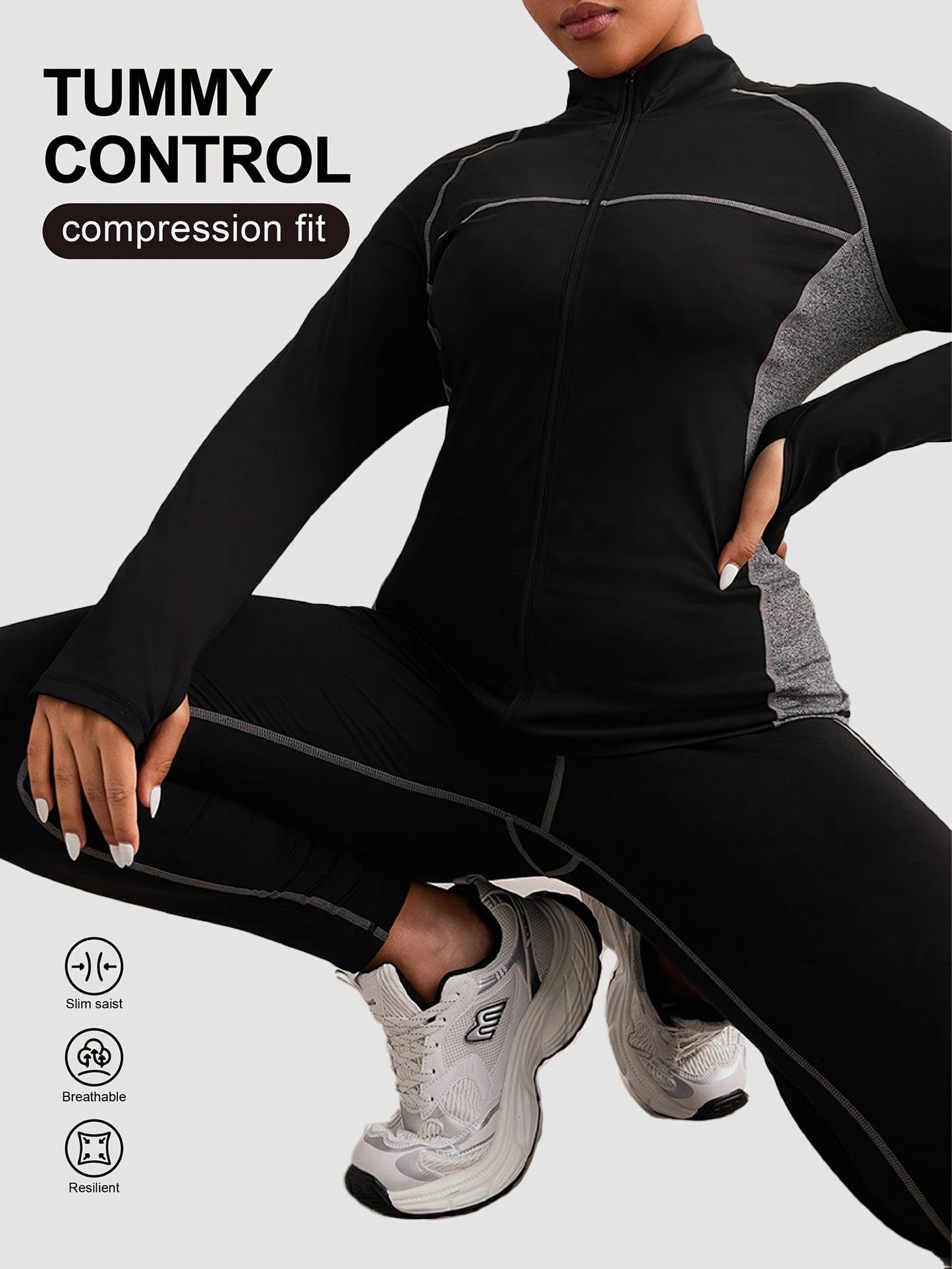 Ensemble veste zippées et leggins grande taille du XL au 4XL MAEJORKEN