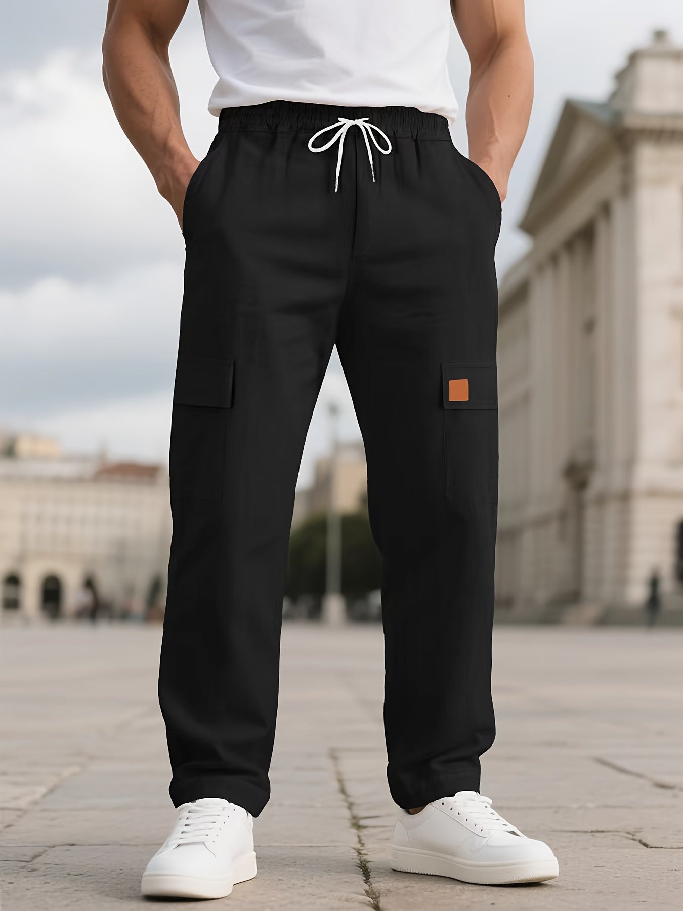 Pantalon cargo en lin multi poches du S au 3XL MAEJORKEN