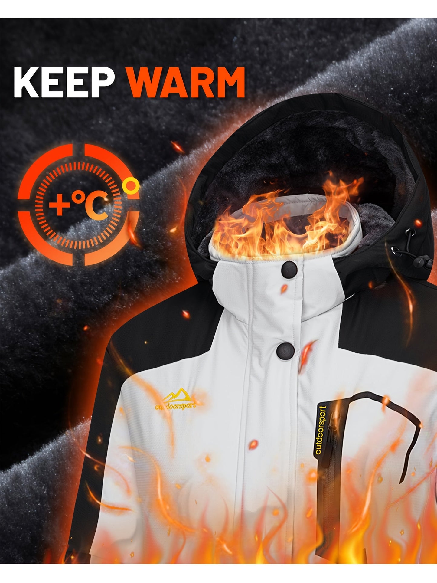 TACVASEN Women'S Winter Ski Jacket - Warm Fleece Lined, Detachable Hooded Coat with Zipper Pockets, Heavy Weight Thick Outdoor Coat for, Camping, Climbing, Travel & Snowboarding, Gear | Hooded Jacket | Zippered Jacket MAEJORKEN