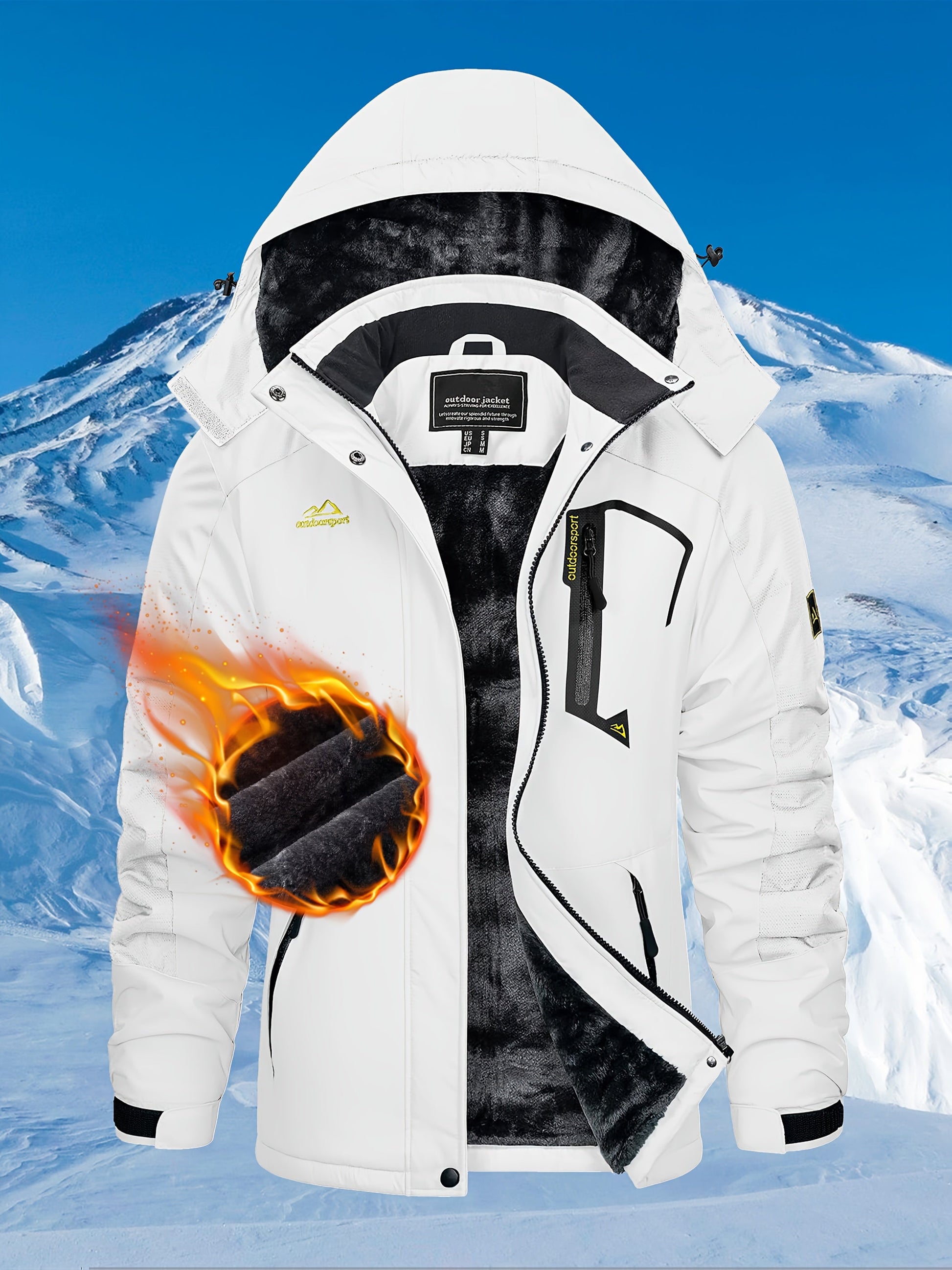 TACVASEN Women'S Winter Ski Jacket - Warm Fleece Lined, Detachable Hooded Coat with Zipper Pockets, Heavy Weight Thick Outdoor Coat for, Camping, Climbing, Travel & Snowboarding, Gear | Hooded Jacket | Zippered Jacket MAEJORKEN