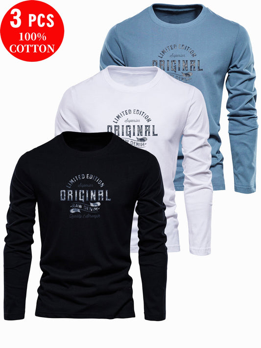 Lot de 3 t-shirts 100% coton du XS au 3XL MAEJORKEN