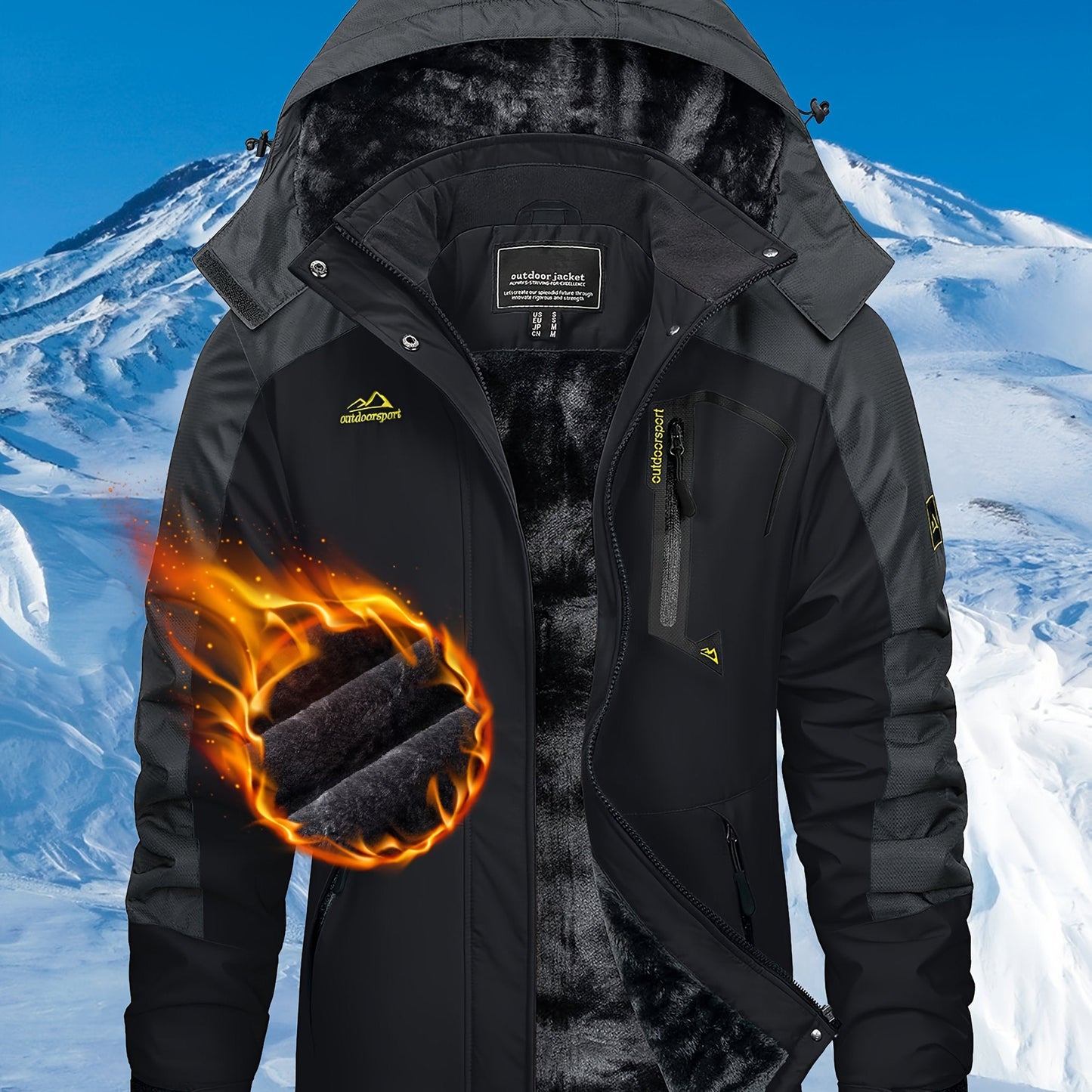 TACVASEN Women'S Winter Ski Jacket - Warm Fleece Lined, Detachable Hooded Coat with Zipper Pockets, Heavy Weight Thick Outdoor Coat for, Camping, Climbing, Travel & Snowboarding, Gear | Hooded Jacket | Zippered Jacket MAEJORKEN